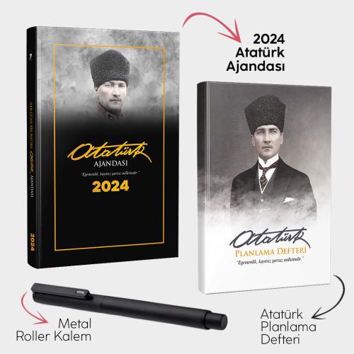 Komutan 2024 Atatürk Ajandası - Atatürk Planlama Defteri ve Metal Roller Kalem