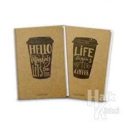 Coffee Düz Defter (2 Defter Takım)