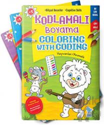 Kodlamalı Boyama (4 Kitap) Hayvanlar, Taşıtlar, Mevsimler, Evim-Ailem