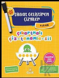 Uzay - Dikkat Geliştiren Çizgiler Çıkartmalı Çiz-Tamamla-Sil