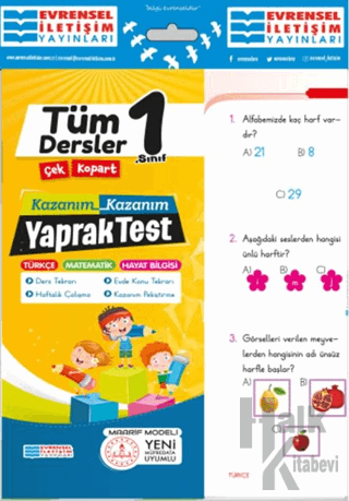 1.Sınıf Tüm Dersler Yaprak Test - Halkkitabevi