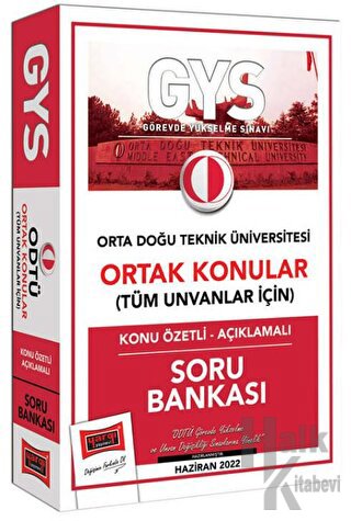 2022 GYS Orta Doğu Teknik Üniversitesi Ortak Konular Tüm Unvanlar İçin