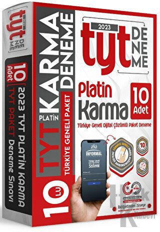 2023 TYT Platin Karma Yayın Türkiye Geneli Dijital Çözümlü 10lu Paket 