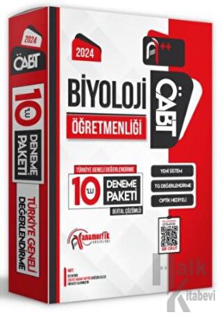 2024 ÖABT Biyoloji Öğretmenliği Türkiye Geneli 10 Deneme Dijital Çözümlü