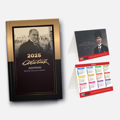 2025 Atatürk Ajanda Cumhuriyet ve Masa Takvimi