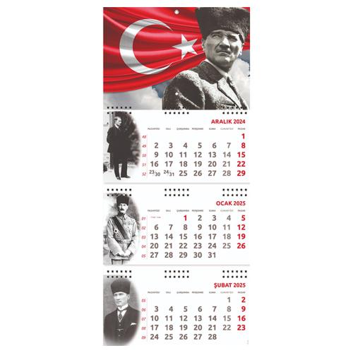 2025 Atatürk Gemici Duvar Takvimi - Ayyıldız