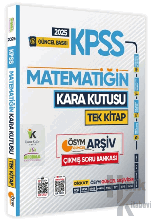 2025 KPSS Kara Kutu Matematik TEK KİTAP ÖSYM Arşiv Çıkmış Soru Bankası Konu Özetli Video/PDF Çözümlü