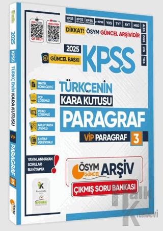 2025 KPSS Türkçenin Kara Kutusu ÖSYM VİP PARAGRAF 3 Konu Özetli Çözümlü Çıkmış Soru Arşivi Bankası