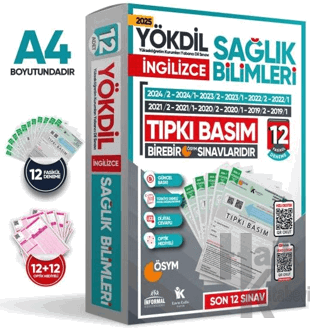 2025 YÖKDİL İngilizce Sağlık Bilimleri ÖSYM Çıkmış Soru Tıpkı Basım Paket Deneme 12li Türkiye Geneli