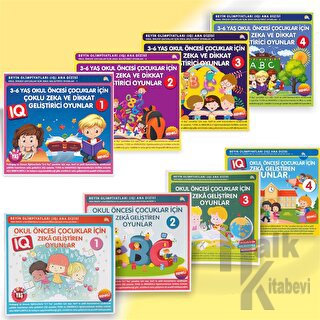4-7 Yaş Okul Öncesi Çocuklar İçin Zeka Geliştiren Oyunlar (8 Kitap Takım)