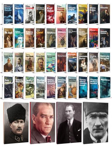 40 Dünya Klasiği ve Atatürk Temalı 64 Sayfa Çizgili Defter Seti -1 - H