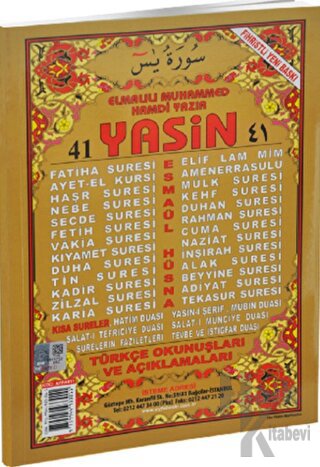 41 Yasin Fihristli Orta Boy Ayfa011