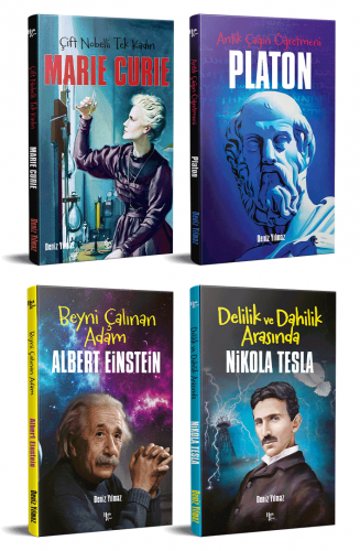 Dünyayı Değiştiren İnsanlar 4 Kitap Einstein-Marie Curie-Tesla-Platon