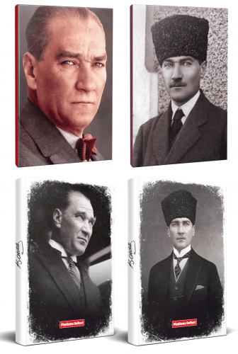 4lü Atatürk 64 Sayfa 13,5x19,5cm Defter ve 176 Sayfa Planlama Defteri 