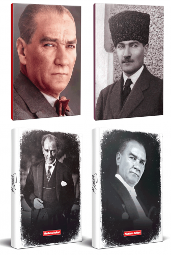 4lü Atatürk 64 Sayfa 13,5x19,5cm Defter ve 176 Sayfa Planlama Defteri 