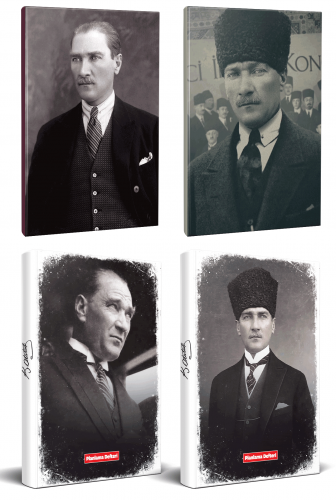 4lü Atatürk 64 Sayfa 13,5x19,5cm Defter ve 176 Sayfa Planlama Defteri Seti -9