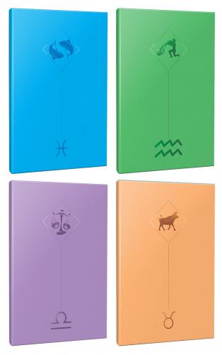 4lü Burç-Astroloji Temalı 13,5x19,5cm 64 Sayfa Çizgisiz Defter Seti -5