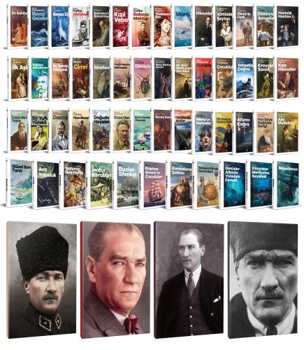 53 Dünya Klasiği ve Atatürk Temalı 64 Sayfa Çizgili Defter Seti -1 - H