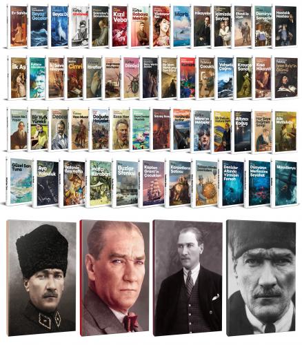 54 Dünya Klasiği ve Atatürk Temalı 64 Sayfa Çizgili Defter Seti -1 - H