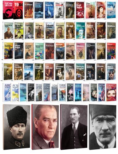 58 Dünya Klasiği ve Atatürk Temalı 64 Sayfa Çizgili Defter Seti -1 - H