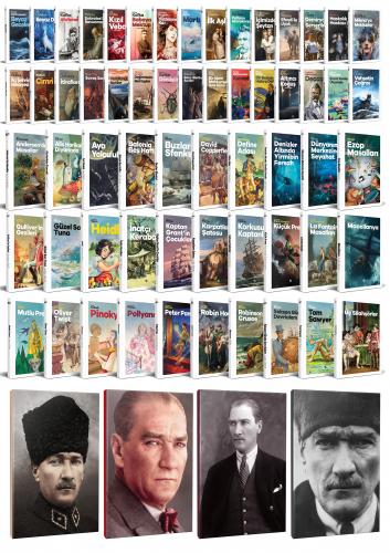 60 Dünya Klasiği ve Atatürk Temalı 64 Sayfa Çizgili Defter Seti -1 - H