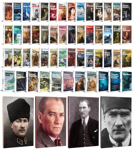 63 Dünya Klasiği ve Atatürk Temalı 64 Sayfa Çizgili Defter Seti -1 - H