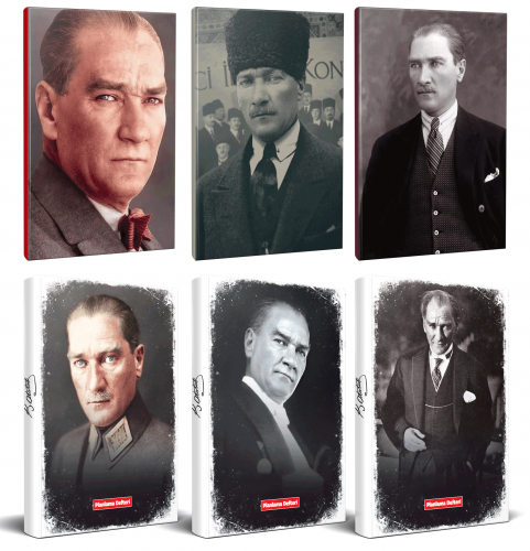 6lı Atatürk 64 Sayfa 13,5x19,5cm Defter ve 176 Sayfa Planlama Defteri 