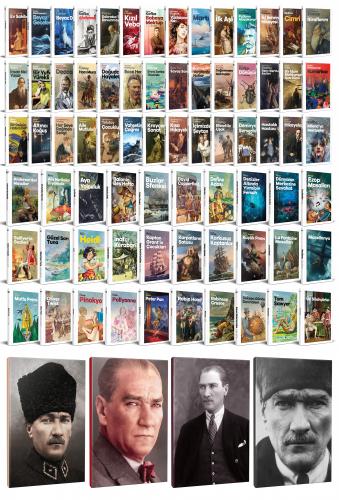 72 Dünya Klasiği ve Atatürk Temalı 64 Sayfa Çizgili Defter Seti -1 - H