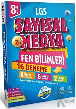 8. Sınıf LGS Sayısal Medya Fen Bilimleri 16 Deneme Ünlüler Yayınları -