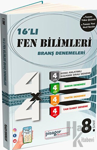 8. Sınıf Pisagor 16'lı Fen Bilimleri Denemesi - Halkkitabevi