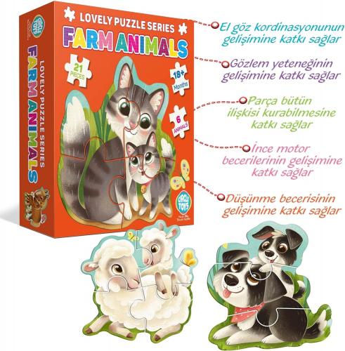 Lovely Puzzle Farm Animals (Çiftlik Hayvanları) - Halkkitabevi