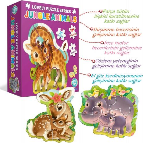 Lovely Puzzle Jungle Animals (Orman Hayvanları) - Halkkitabevi