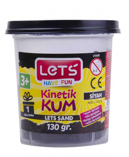 LETS Kinetik Kum 130 Gr. Siyah Plastik Kutu