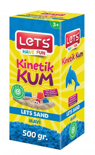 LETS Kinetik Kum 500 Gr. Mavi Karton Kutu