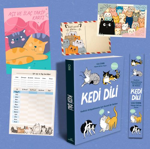 Kedi Dili ve Köpek Dili - Kartpostal - Ayraç - Aşı Takip Kartı - İkili Kedi Dili ve Köpek Dili - Kartpostal - Ayraç - Aşı Takip Kartı - İkili