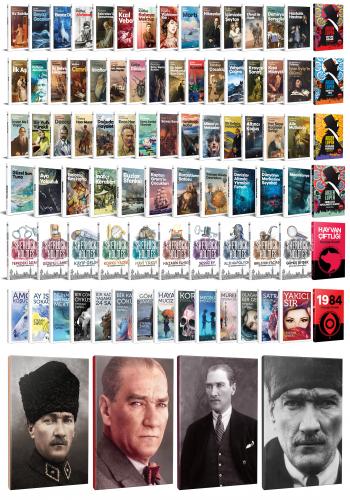 94 Dünya Klasiği ve Atatürk Temalı 64 Sayfa Çizgili Defter Seti -1