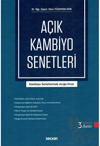 Açık Kambiyo Senetleri (Ciltli)