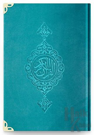 Cep Boy Kadife Kur'an-ı Kerim (Turkuaz, Yaldızlı, Mühürlü) - 97 Turkuaz (Ciltli)