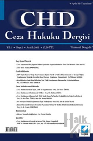 Ceza Hukuku Dergisi Sayı:2 Aralık 2006 - Halkkitabevi