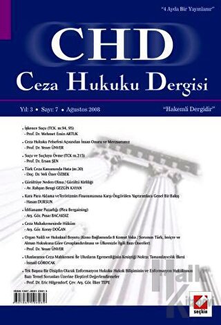 Ceza Hukuku Dergisi Sayı:7 Ağustos 2008 - Halkkitabevi