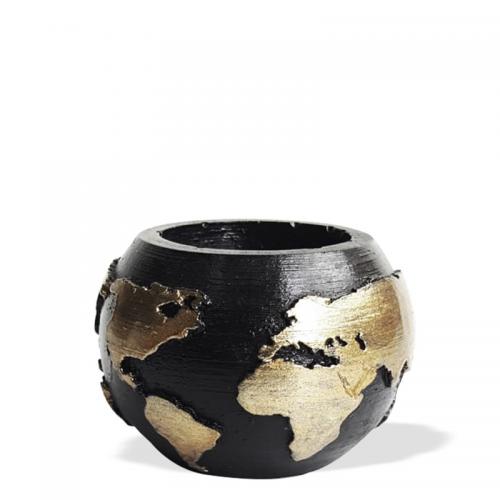Dünya Desenli Beton Saksı Siyah Altın Varaklı Küçük Boy - Halkkitabevi Dünya Desenli Beton Saksı Siyah Altın Varaklı Küçük Boy - Halkkitabevi