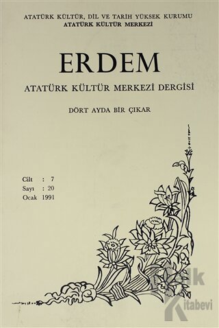 Erdem Atatürk Kültür Merkezi Dergisi Sayı: 20 Ocak 1991 (Cilt 7)