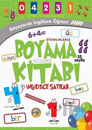 Etkinliklerle Boyama Kitabı İngilizce Sayılar - Halkkitabevi