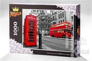 Fleet Caddesi Londra (1000 Parça) - Ahşap Puzzle Ülkeler Şehirler Serisi - (UK01-M)