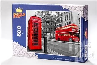 Fleet Caddesi Londra (500 Parça) - Ahşap Puzzle Ülkeler Şehirler Serisi - (UK02-D)