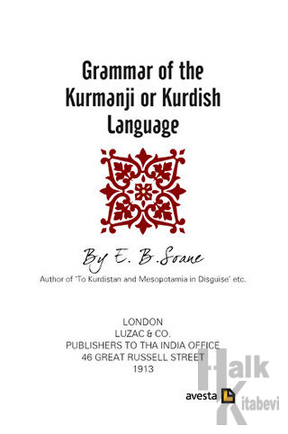 Grammar of The Kurmanji or Kurdish Language