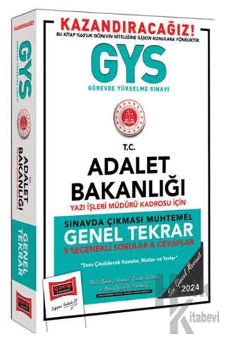 GYS Adalet Bakanlığı Yazı İşleri Müdürü Kadrosu İçin Genel Tekrar Kita