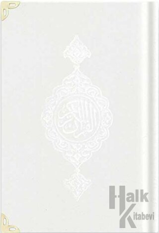 Hafız Boy Kadife Kur'an-ı Kerim (Beyaz, Yaldızlı, Mühürlü) - A3 Beyaz (Ciltli)