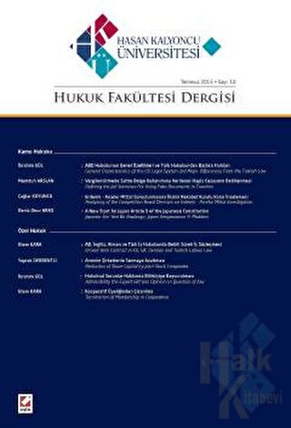 Hasan Kalyoncu Üniversitesi Hukuk Fakültesi Dergisi Sayı:10 Temmuz 2015