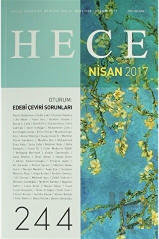 Hece Aylık Edebiyat Dergisi Sayı: 244 - Nisan 2017 - Halkkitabevi